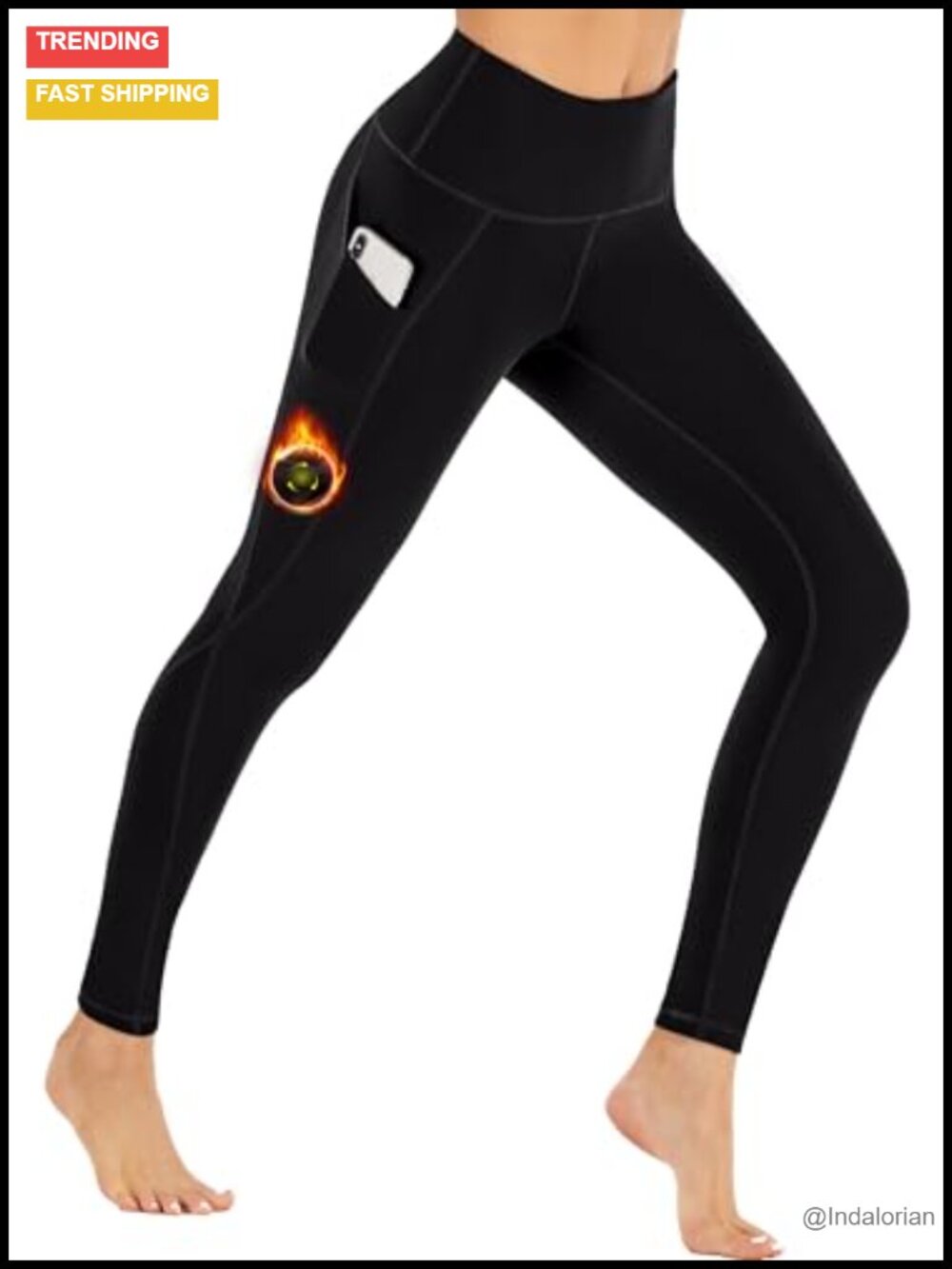 Fleece Lined Leggings Women Thermal Winter Tights with Pockets